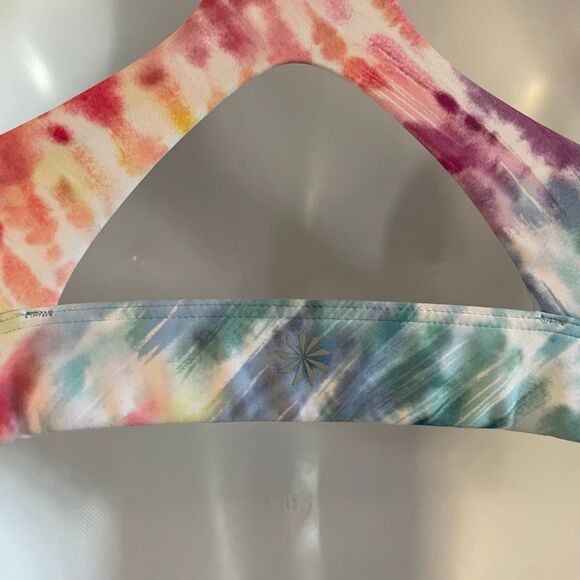 Athleta Small Sports Bra Pastel Tye Dye Open Back Athletic Wear - Picture 6 of 6